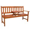 vidaXL Garden Bench with Pop-up Table 158 cm Solid Acacia Wood