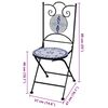 vidaXL Folding Bistro Chairs 2 pcs Ceramic Blue and White