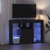 vidaXL Corner LED TV Cabinet Black 100x40x68cm Engineered Wood
