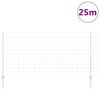 vidaXL Fence with Post Silver 1.2 x 25 m Steel
