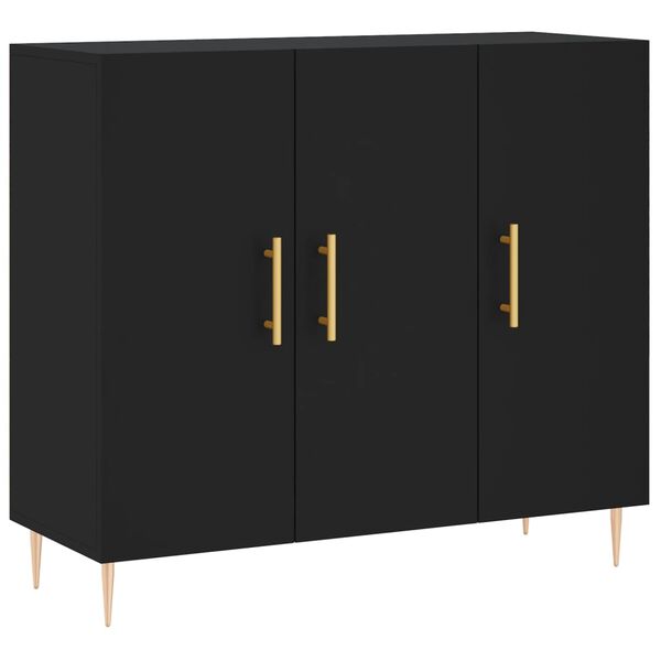 vidaXL Sideboard Black 90x34x80 cm Engineered Wood