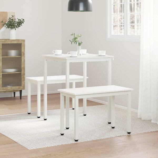 vidaXL Dining Table White 60 x 60 x 75 cm Solid Pine Wood