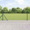 vidaXL Fence with Post Green 0.6 x 25 m Steel and PVC