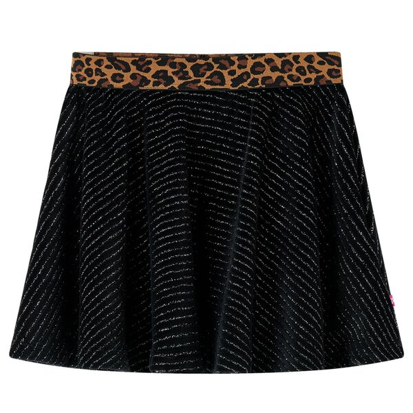 Kids' Skirt with Leopard Waistband Black 116