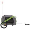 vidaXL Pet Bike Trailer Green and Grey Oxford Fabric and Iron