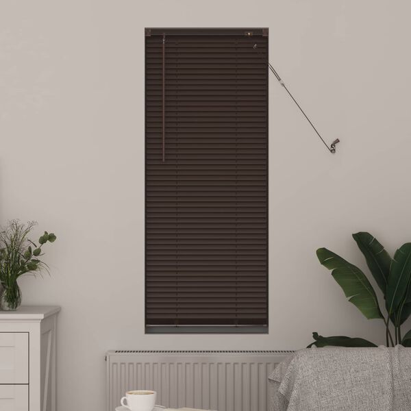 vidaXL Venetian Blind Manual Dark Brown with Pattern 150 x 50 cm PVC