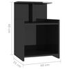 vidaXL Bed Cabinets 2 pcs High Gloss Black 40x35x60 cm Engineered Wood