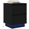 vidaXL Bedside Cabinets with LED Lights&nbsp;2 pcs Black 38x34x50 cm