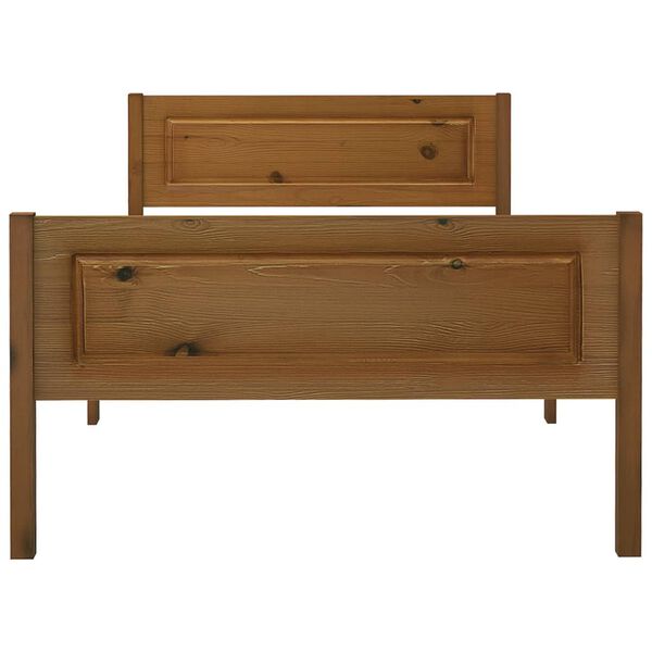 vidaXL Bed Frame without Mattress Solid Pinewood Honey Brown 90x200 cm