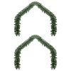 vidaXL Christmas Garland 2 pcs Green 20 m PVC