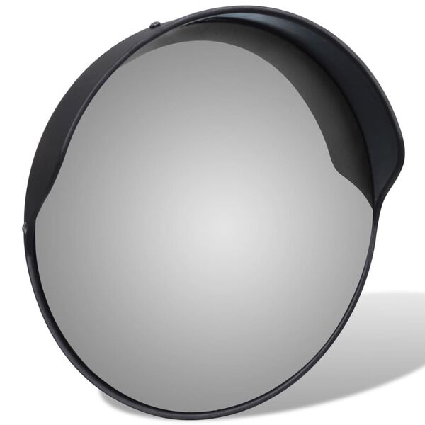 vidaXL Convex Traffic Mirror PC Plastic Black 30 cm Outdoor