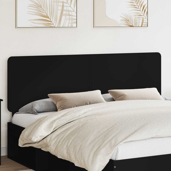 vidaXL Headboard Black Oak 200 cm Engineered wood