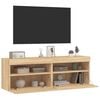 vidaXL TV Wall Cabinets with LED Lights 2 pcs Sonoma Oak 60x30x40 cm