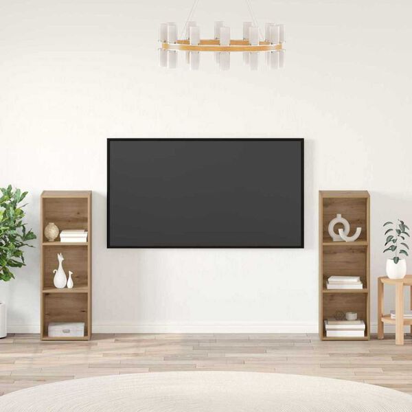 vidaXL TV Cabinet Set Wall-mounted 2 pcs Artisan Oak 107 x 35 x 37 cm