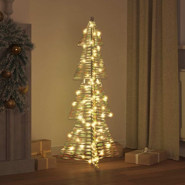 vidaXL Christmas Tree with 100 LEDs Warm White 120 cm PET