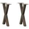 vidaXL Coffee Table Legs X-Shaped 2 pcs Natural Steel 38x(42-43) cm Steel