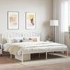 vidaXL Metal Bed Frame without Mattress with Headboard White 200x200cm