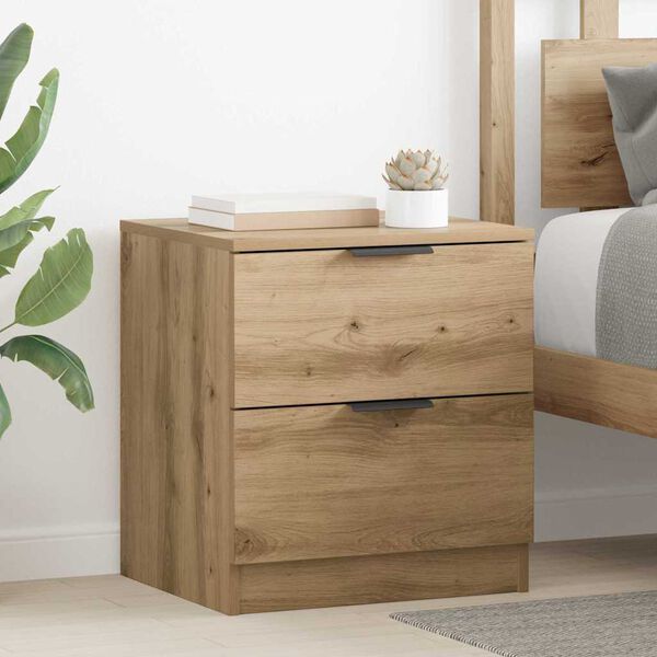 vidaXL Bedside Cabinet with Drawer 2 pcs Artisan Oak 45 x 39 x 50cm