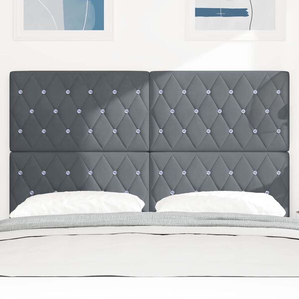 vidaXL Headboard with Headboard Dark Grey 160 cm Faux Leather