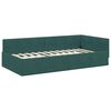 vidaXL Corner Bed Frame Dark Green 90 cm x 200 cm Velvet