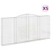 vidaXL Arched Gabion Baskets 5 pcs 400x30x180/200 cm Galvanised Iron