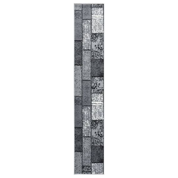 vidaXL Runner Rug BCF Grey with Block Pattern 60x500 cm