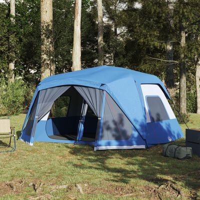 vidaXL Camping Tent 10-Person Blue Waterproof