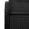 vidaXL Garden Sofa Black 121 x 62 x 69cm Poly Rattan