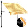 vidaXL Retractable Awning | White and Orange | Polyester with PU coating, steel