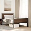 vidaXL Metal Bed Frame without Mattress Brown Oak 100x200 cm
