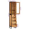 vidaXL Bathroom Cabinet 40x27x190 cm Iron and Solid Wood Acacia