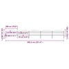 vidaXL Garden Fence with Spear Top Steel 892.5x125 cm Black