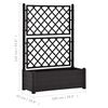 vidaXL Garden Planter with Trellis 100x43x142 cm PP Anthracite