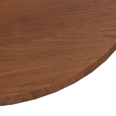 vidaXL Round Table Top Dark Brown Ø70x1.5 cm Treated Solid Wood Oak