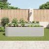 vidaXL Garden Raised Bed 320x80x81 cm Galvanised Steel Silver