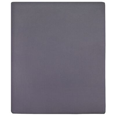 vidaXL Jersey Fitted Sheets 2 pcs Anthracite 90x200 cm Cotton