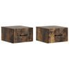 vidaXL Wall-Mounted Bedside Cabinet 2 pcs Smoked Oak 34.5 x 33 x 20 cm