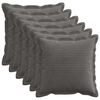 vidaXL Cushion Cover 6 pcs HOUTEN Dark Grey 45 x 45 cm Corduroy