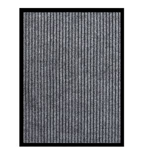vidaXL Doormat Striped Grey 60x80 cm