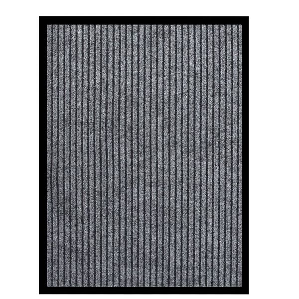 vidaXL Doormat Striped Grey 60x80 cm