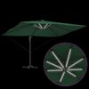 vidaXL Cantilever Roma Parasol Green and Black 352 x 251 x 265 cm