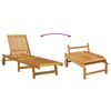 vidaXL Sun Lounger Reclining Cream White Solid Acacia Wood