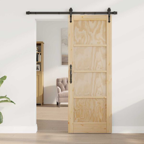 vidaXL Sliding Door ORKDAL Brown 73.5 x 198.5 cm Solid Pine Wood