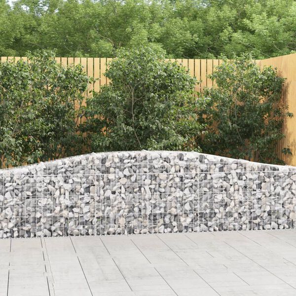 vidaXL Arched Gabion Baskets 7 pcs 400x30x60/80 cm Galvanised Iron