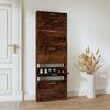 vidaXL Shoe Cabinet Smoked Oak 59x17x169 cm Engineered Wood
