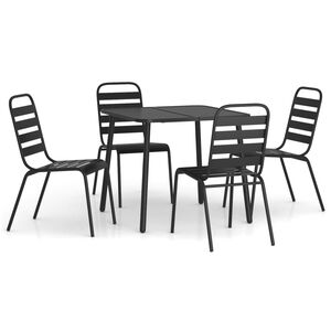 vidaXL 5 Piece Garden Dining Set Anthracite Steel