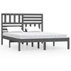 vidaXL Bed Frame without Mattress Grey Solid Wood Pine 160x200 cm