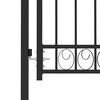 vidaXL Fence Gate with Arched Top Steel 100x98.5 cm Black