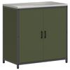 vidaXL Kitchen Storage Set with Shelf Other 3 pcs Olive Green Steel