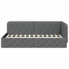 vidaXL Corner Bed Frame with Headboard Dark Grey 100 x 200 cm Fabric